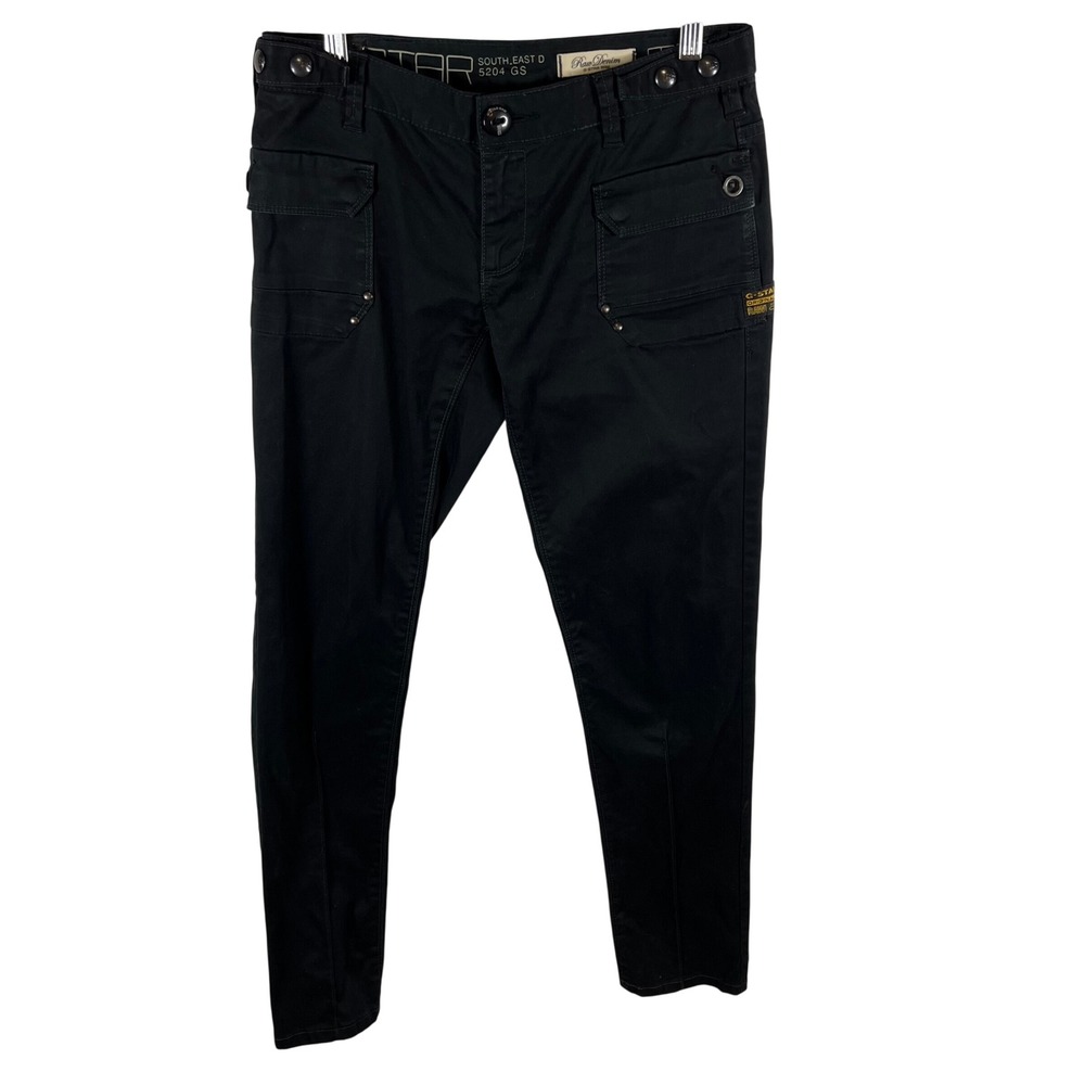 G-Star Raw‎ South East D 5204 GS Black Utility Cargo Tapered Pants Mens